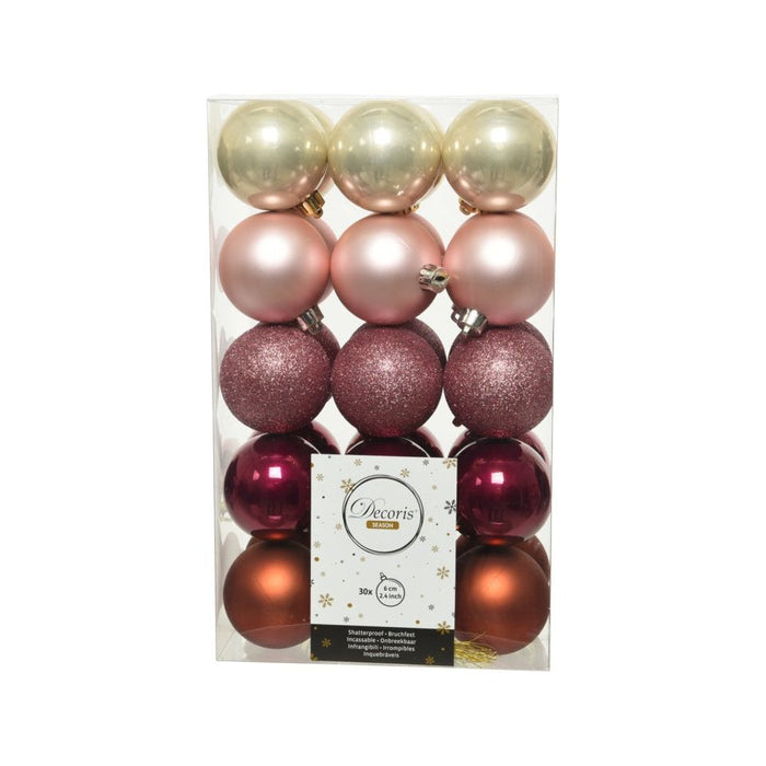 Shatterproof Baubles 6cm Pack 30